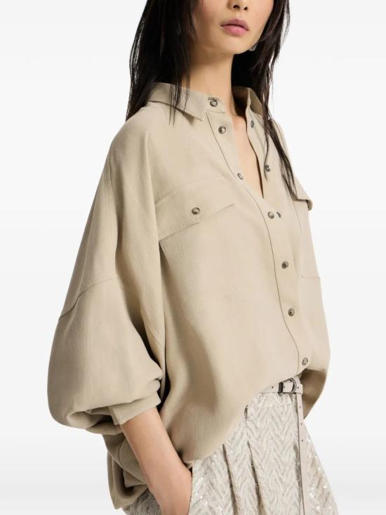 26SS 브루넬로 쿠치넬리 셔츠 MH126NE416 C9195 BEIGE - BRUNELLO CUCINELLI
