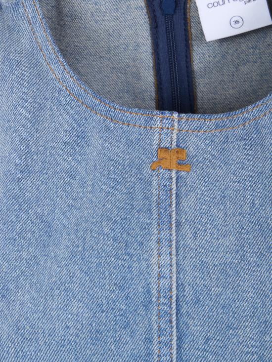 26SS 쿠레쥬 숏 원피스 126DR0791DE0058 7055 DENIM BLUE DELAVE - COURREGES