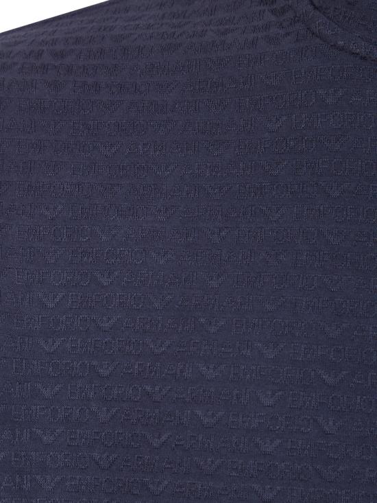 26SS 엠포리오 아르마니 긴팔 티셔츠 EM004534 AF13700 FB413 ALL OVER LOGO BLUE - EMPORIO ARMANI