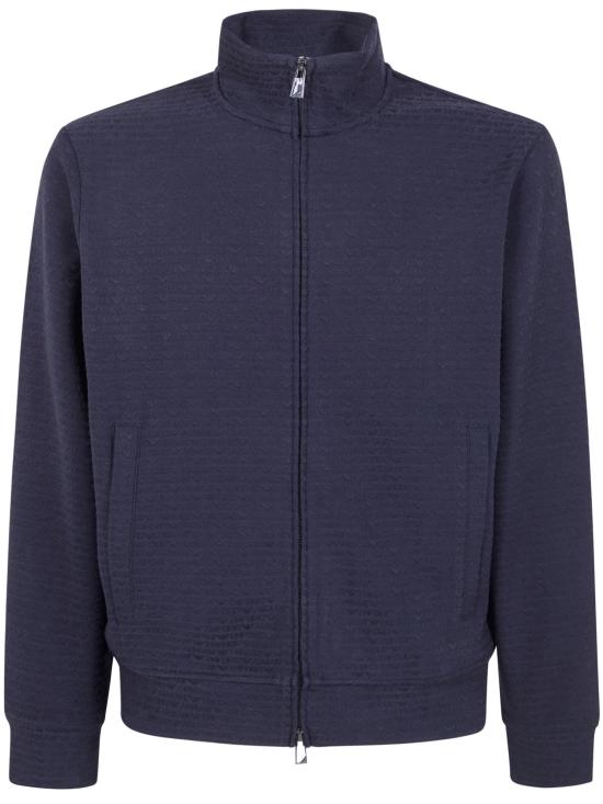 26SS 엠포리오 아르마니 긴팔 티셔츠 EM004534 AF13700 FB413 ALL OVER LOGO BLUE - EMPORIO ARMANI