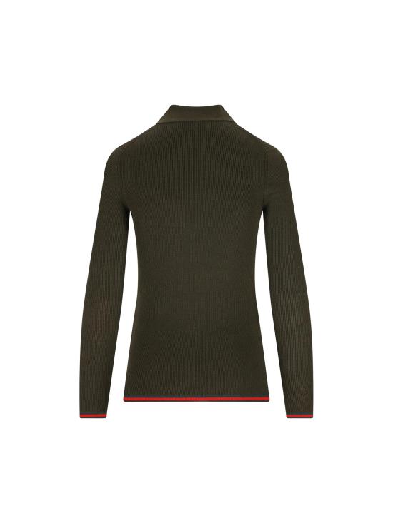 25FW 구찌 자수 캐시미어 실크 탑 810315XKD8J3450 Green - GUCCI