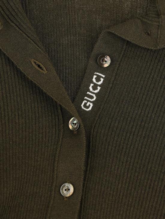 25FW 구찌 자수 캐시미어 실크 탑 810315XKD8J3450 Green - GUCCI