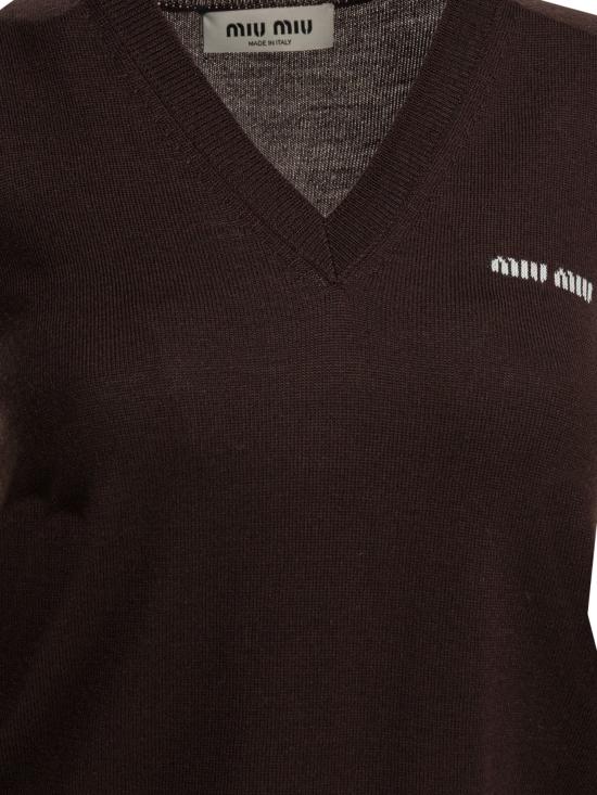 26SS 미우미우 스웨터 MMV20914RHF0324 S OOO Brown - MIU MIU