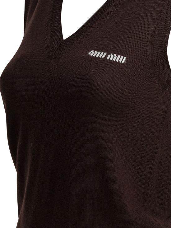 26SS 미우미우 스웨터 MMV20914RHF0324 S OOO Brown - MIU MIU