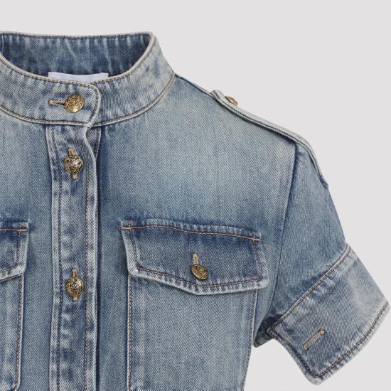 26SS 알렉산더 맥퀸 숏 원피스 857116 QMAD1 4383 LIGHT BLUE WASH - ALEXANDER MCQUEEN