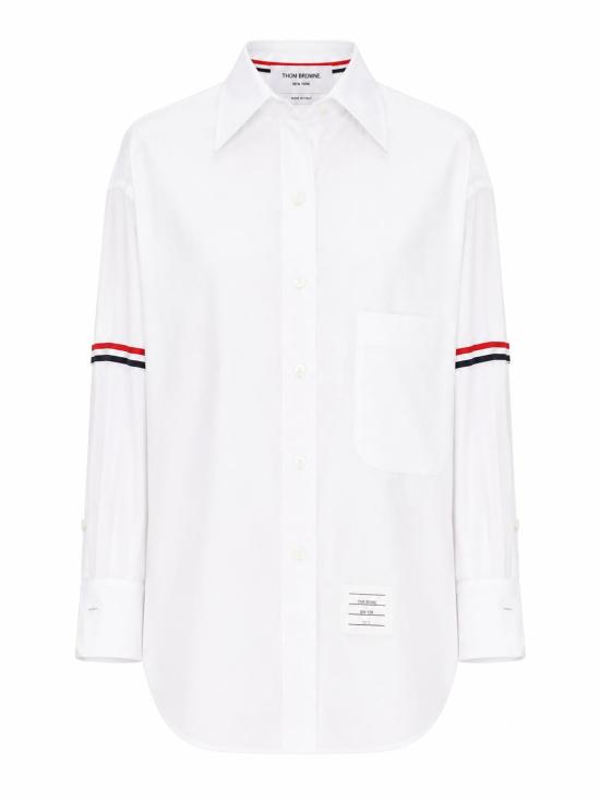 26FW 톰브라운 RWB 스트라이프 디테일 셔츠 FLL079E F0313 100 WHITE DOM