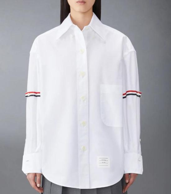 26SS 톰브라운 RWB 스트라이프 디테일 셔츠 FLL079E F0313 100 WHITE DOM