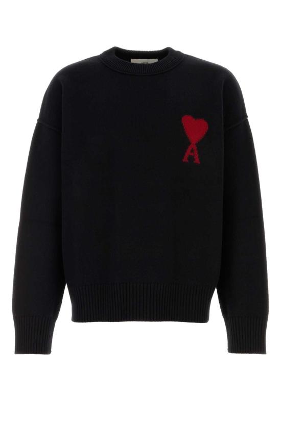 26FW 아미 빅 하트 울 크루넥 스웨터 UKS838018 009 Black