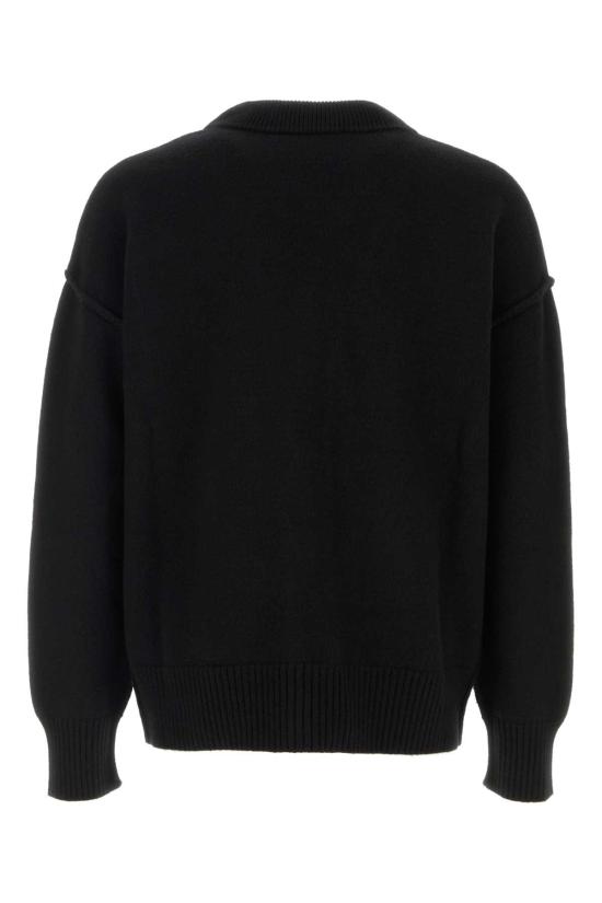 26SS 아미 하트 로고 인타르시아 V넥 가디건 UKC367018 009 Black - AMI