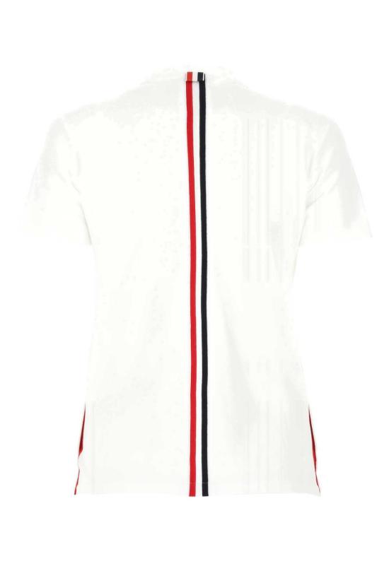 26SS 톰브라운 클래식 코튼 피케 릴렉스 핏 센터 백 스트라이프 숏슬리브 티셔츠 FJS013A 00050 100 WHITE DOM - THOM BROWNE