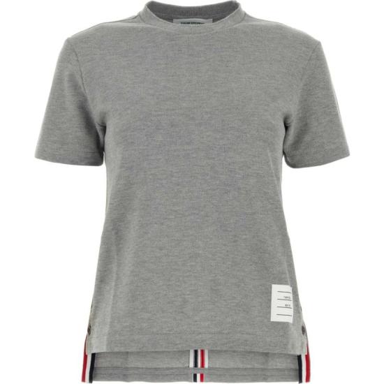 26SS 톰브라운 클래식 코튼 피케 릴렉스 핏 센터 백 스트라이프 숏슬리브 티셔츠 FJS013A 00050 055 LGRAY DOM - THOM BROWNE