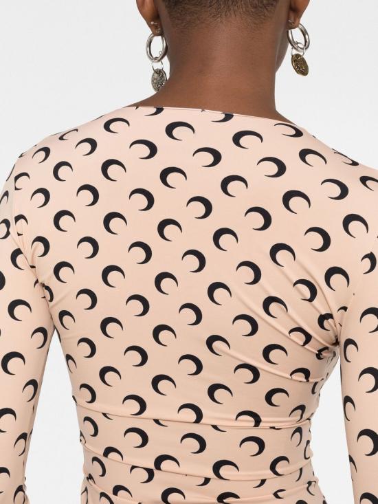 26SS 마린세르 크레센트 문 프린트 긴팔 티셔츠 WTS006A CJER0001TA10 Beige - MARINE SERRE