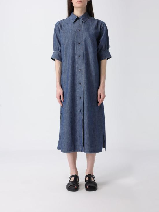 26SS 질샌더 코튼 샴브레이 셔츠 드레스 J02CT0600J45323 406 Blue