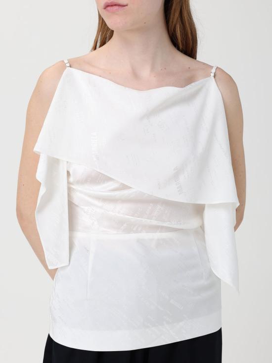 26SS MM6 메종마르지엘라 폴디드 자카드 탑 S52NC0358M35737 003J White - MM6 MAISON MARGIELA