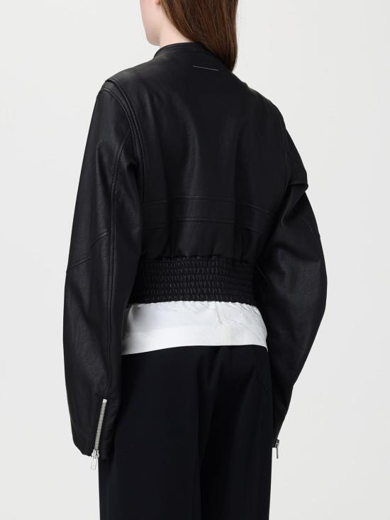 26SS MM6 메종마르지엘라 크롭드 보머 재킷 S52AM0343M35740 900 Black - MM6 MAISON MARGIELA