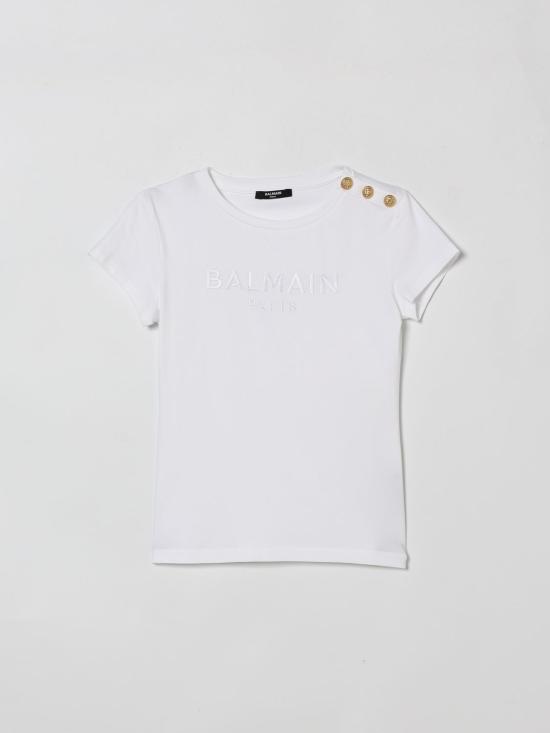 26SS [키즈] 발망 티셔츠 BY8A21Z3277 100BC White