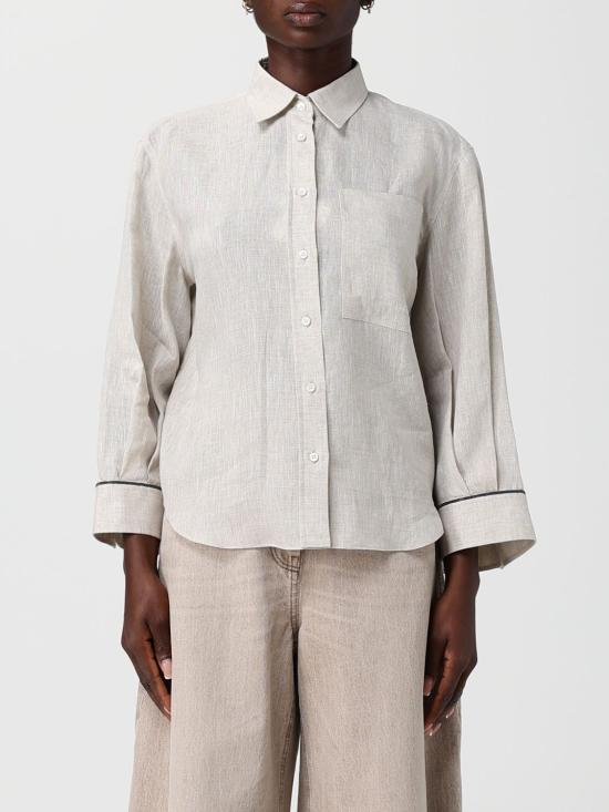 26SS 브루넬로 쿠치넬리 셔츠 MP633NI106 C200 Ecru