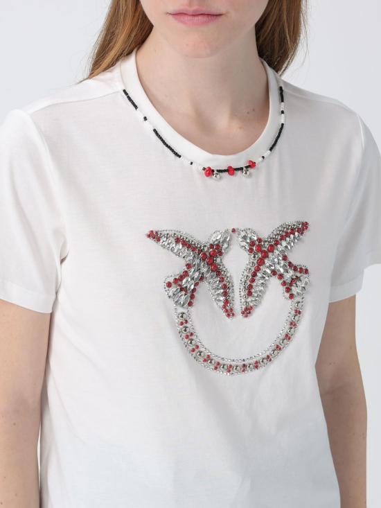 26SS 핑코 반팔 티셔츠 107094A3C7 ZR2 White - PINKO