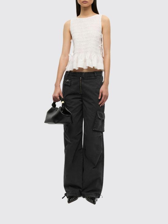 26SS 가니 코튼 스모크 타이 탑 W0886 151 White - GANNI