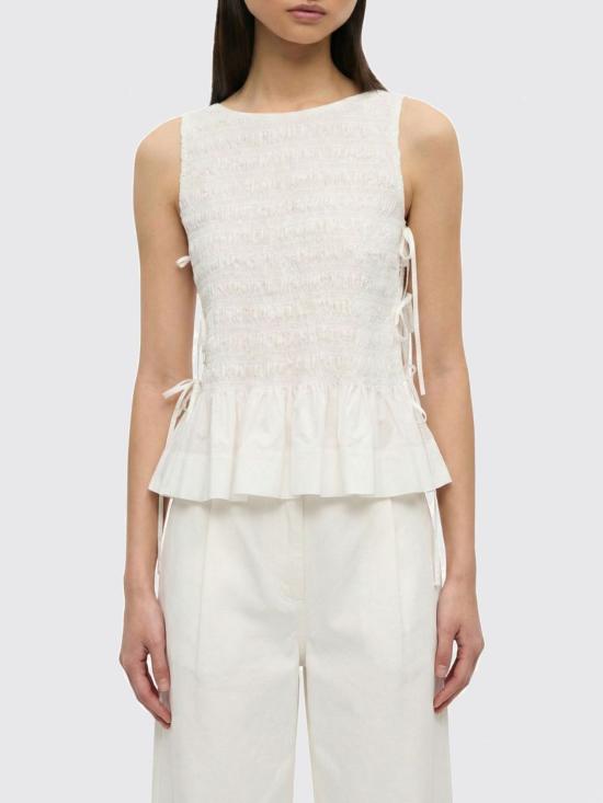 26SS 가니 코튼 스모크 타이 탑 W0886 151 White