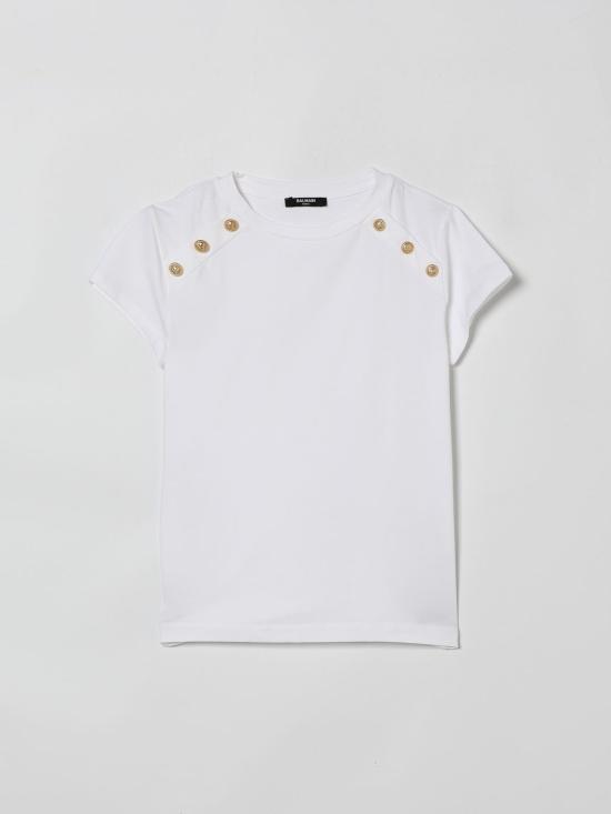 26SS [키즈] 발망 티셔츠 BY8A41Z3277 100OR White