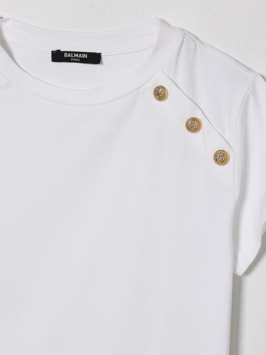 26SS [키즈] 발망 티셔츠 BY8A41Z3277 100OR White - BALMAIN