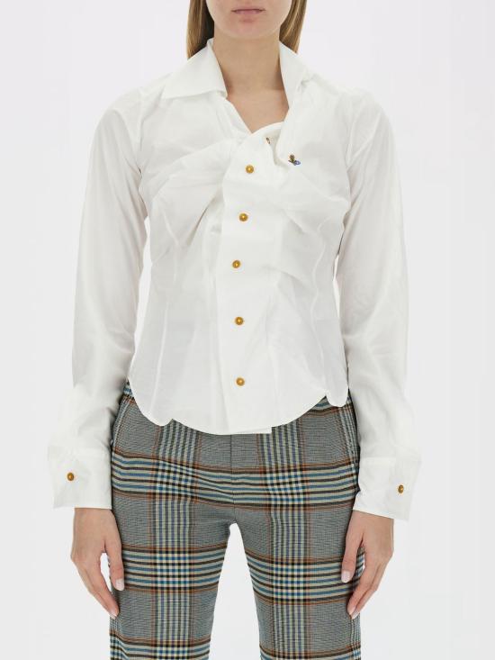 26SS 비비안웨스트우드 드렁큰 셔츠 1501000CW009Q A401 White