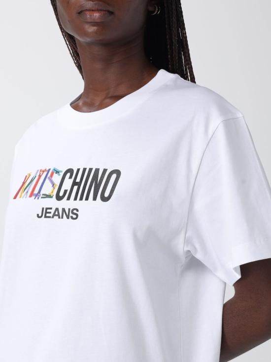 25FW 모스키노 반팔 티셔츠 0709 8236 3001 White - MOSCHINO
