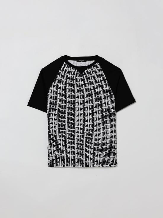 26SS [키즈] 발망 티셔츠 BY8P61Z3686 930NE Black