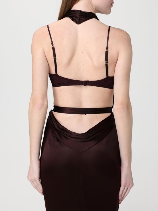 26SS 엘리자베타프랜치 롱 원피스 ABR1361E2 644 Brown - ELISABETTA FRANCHI