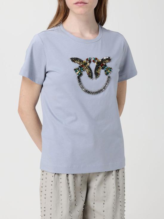 26SS 핑코 반팔 티셔츠 100535A33F E87 Gnawed Blue - PINKO