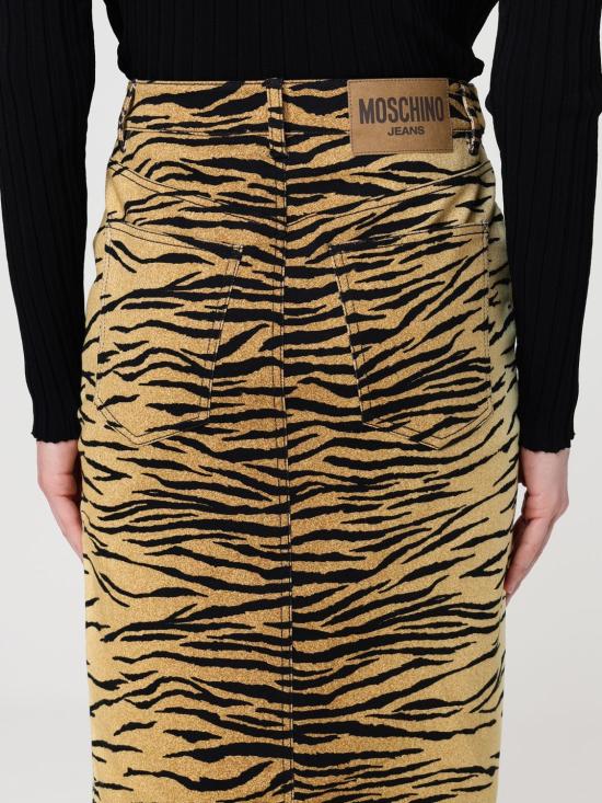 25FW 모스키노 미디 스커트 0107 8239 1087 Brown - MOSCHINO