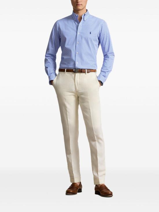 26SS 랄프 로렌 긴팔 셔츠 710929346001 4655H LIGHT BLUE WHITE - RALPH LAUREN