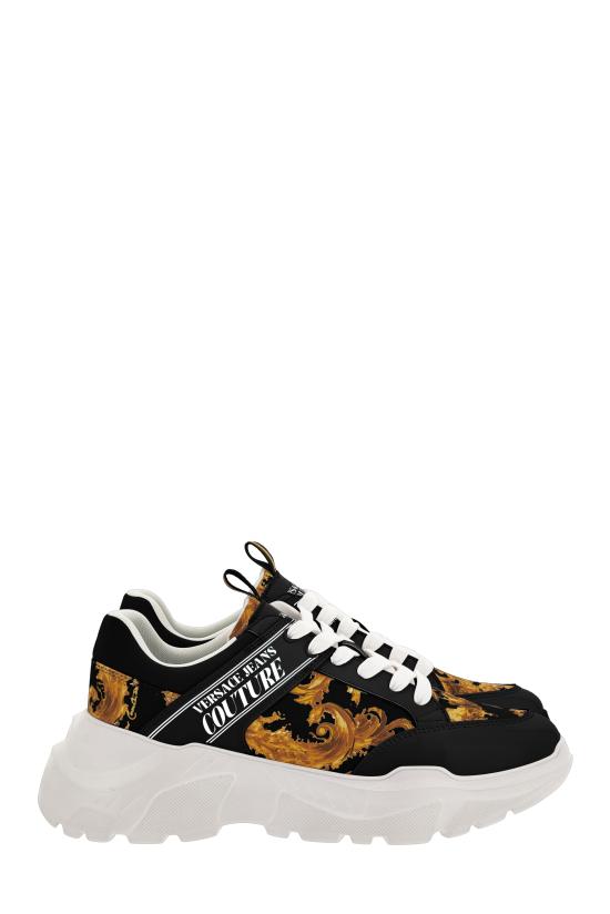 26SS 베르사체 스니커즈 80YA3SC2ZSD96G89 BLACK GOLD DOM - VERSACE