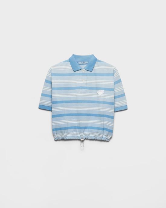 26FW 프라다 폴로 티셔츠 39609188QF0076 S OOO Light blue