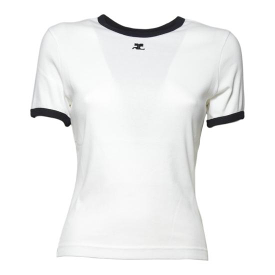 26SS 쿠레쥬 반팔 티셔츠 VESJTS017JS0070 0098 Bianco nero