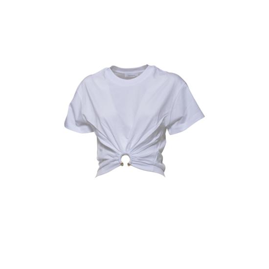 26SS 파코라반 반팔 티셔츠 23AJTO539CO0485 P109 White