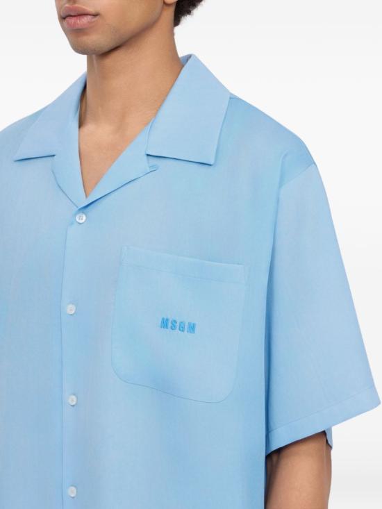 26SS 엠에스지엠 반팔 셔츠 4040ME08X267009 84 Azzurro Bianco - MSGM