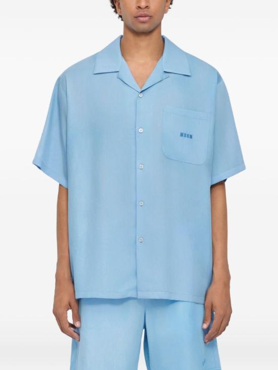 26SS 엠에스지엠 반팔 셔츠 4040ME08X267009 84 Azzurro Bianco - MSGM