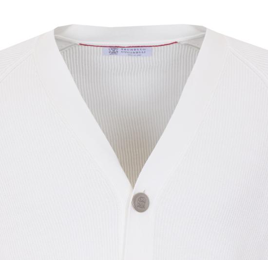 26SS 브루넬로 쿠치넬리 잉글리시 립 가디건 M29400116 CO312 White - BRUNELLO CUCINELLI
