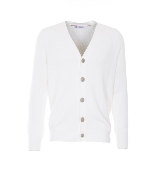 26SS 브루넬로 쿠치넬리 잉글리시 립 가디건 M29400116 CO312 White