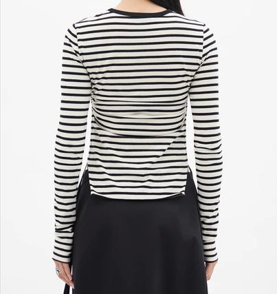 26SS 앤 드뮐미스터 반팔 티셔츠 B0012327FA717 D0094 BLACK CHALK - ANN DEMEULEMEESTER