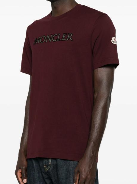 26SS 몽클레어 반팔 티셔츠 L10918C0007589B8U 480 DARK RED - MONCLER