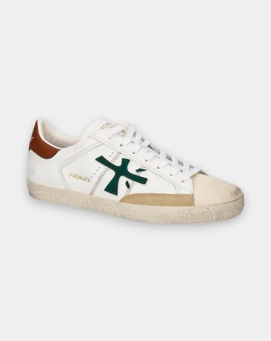 26SS 프리미아타 스티븐 로우 스니커즈 STEVEN 8043 WHITE White green - PREMIATA