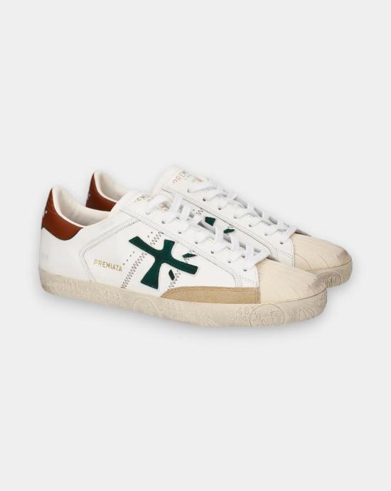 26SS 프리미아타 스티븐 로우 스니커즈 STEVEN 8043 WHITE White green - PREMIATA