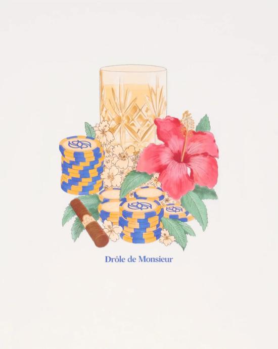 26SS 드롤드무슈 반팔 티셔츠 K TS300 CO002OW Beige - DROLE DE MONSIEUR