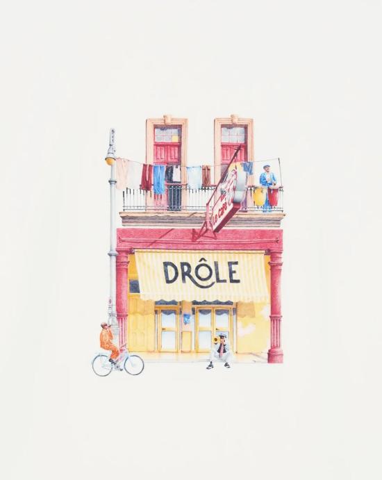 26SS 드롤드무슈 반팔 티셔츠 K TS307 CO002OW Beige - DROLE DE MONSIEUR