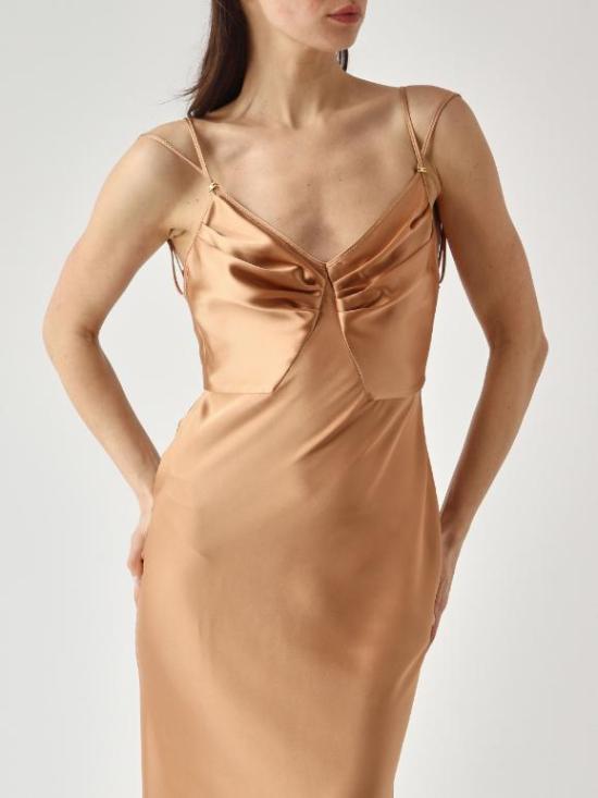 26SS 엘리자베타프랜치 미디 원피스 ABR3362E2 EV8 Suede - ELISABETTA FRANCHI