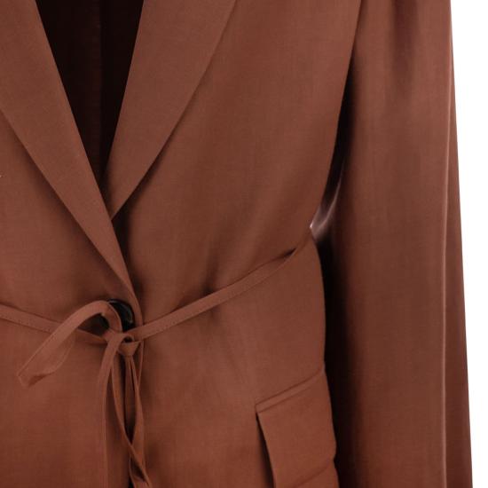 26SS 브루넬로 쿠치넬리 모닐리 비스코스 & 리넨 플루이드 트윌 블레이저 MH1267591 BROWN - BRUNELLO CUCINELLI