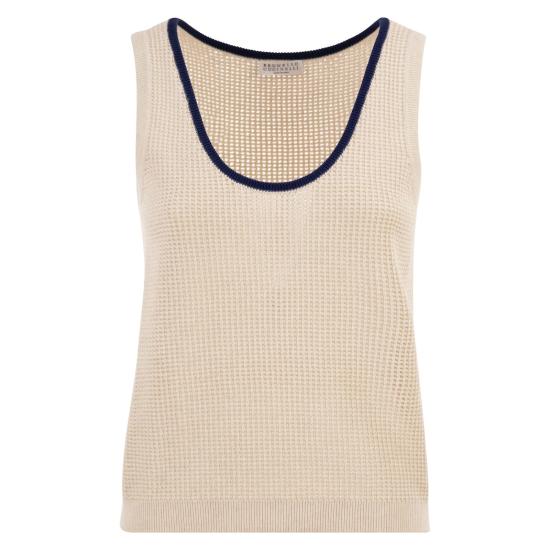 26SS 브루넬로 쿠치넬리 폴로 티셔츠 M19225720 WHITE BLUE